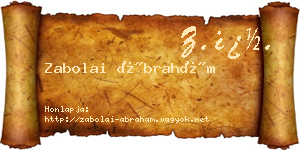 Zabolai Ábrahám névjegykártya